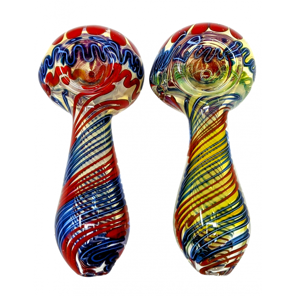 4" Silver Fumed Swirl Flower Head Spoon Hand Pipe Stylish and